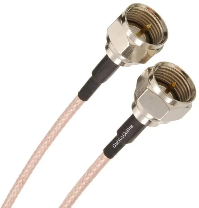 Alt view image 2 of 3 - CablesOnline, 2-Pack 6-inches Slim Coax 75-ohm RG179 with F-Type Connectors TV, Satellite & Antenna Cable, SI-FF100-2