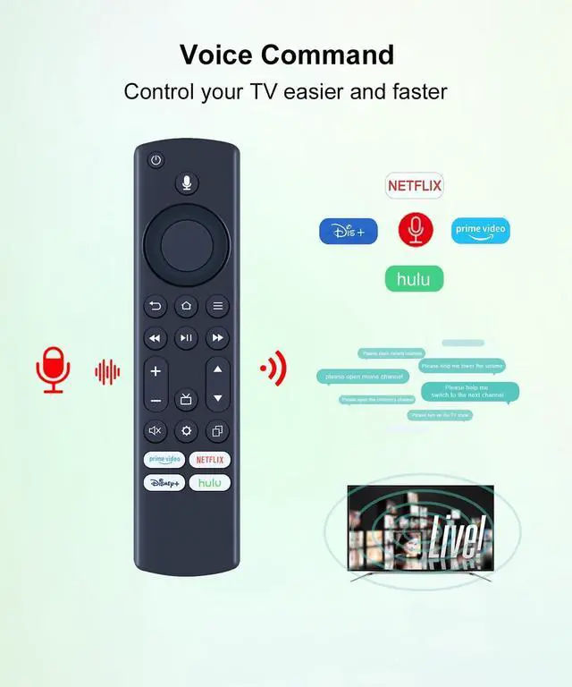 Alt view image 5 of 6 - Voice Remote Control for Toshiba TV 32LF221U21 43LF421U21 43LF711U20 50LED2160P 55LF711U20 55LF621U21 65LF711U20 TF-50A810U19 43C350KU 65C350KU 43LF421C19 49LF421C19 55LF621C21 Replacement