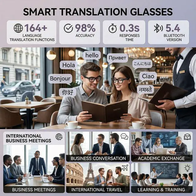 Alt view image 5 of 7 - AI Smart Glasses with Camera, 1080P HD POV First-Person View Video Recording and Translator, AI Object Recognition, Bluetooth Audio, 290mAh Battery, Photochromic Lenses for Sports, Travel, Work