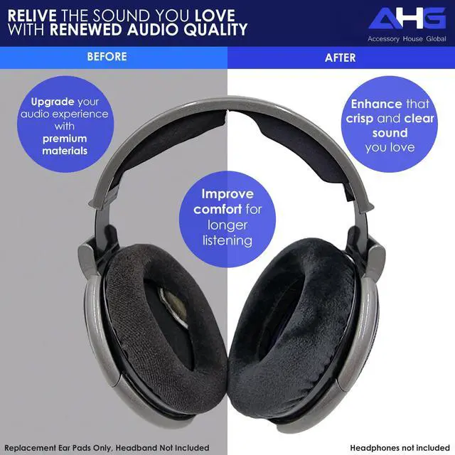 Alt view image 3 of 7 - AHG Replacement HD 650 / HD 600 Ear Pads Headphone Cushions Compatible with Sennheiser HD650 HD660S HD660S2 HD600 Massdrop X HD6XX HD58X Jubilee HD580 HD565 Jubilee. Premium Velour/High-Density Foam