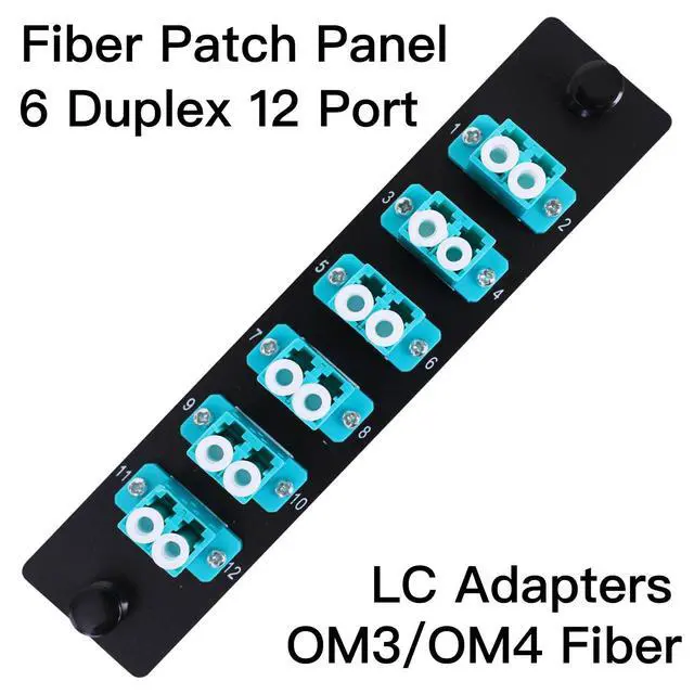 Alt view image 2 of 6 - 6 Duplex 12 Core LC Adapters LGX Footprint OM3 Fiber Patch Panel Loaded 12 Fiber Ports Couplers Enclosure - LC UPC Blue Compatible with Multimode SingleMode |1.25G/10GB OM1-OM3