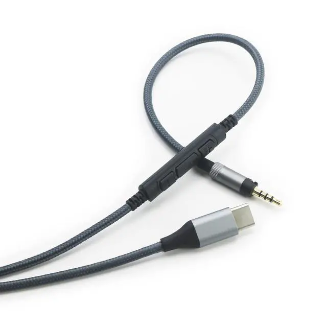 Alt view image 2 of 6 - USB C Audio Cable Compatible with Sennheiser HD400S HD4.40 HD4.40BT HD4.50 HD4.50BTNC Headphone, Remote Volume Mic Compatible with iPhone 17/ Air /16/15/iPad