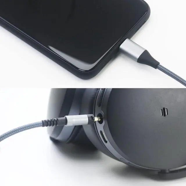 Alt view image 5 of 6 - USB C Audio Cable Compatible with Sennheiser HD400S HD4.40 HD4.40BT HD4.50 HD4.50BTNC Headphone, Remote Volume Mic Compatible with iPhone 17/ Air /16/15/iPad