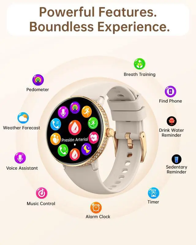 Alt view image 5 of 7 - 38mm AMOLED Smart Watches Fitness Tracker for Women Men Compatible with Android iPhone, Fit Watch with Step Counter, Sleep & Calorie Monitor, 110+ Sports, IP68 Waterproof, Bluetooth calls (Gray)