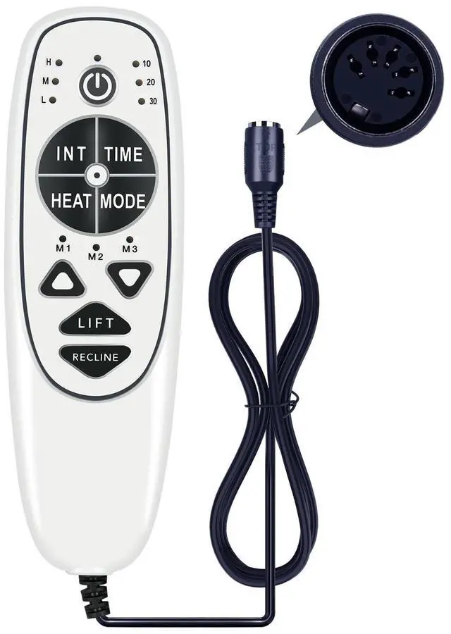 Main image of 5 Pin Female Plug 9 Button DN-34A Replacement Remote Control with Vibration Massage & Heat fit for Lift Recliner Chair