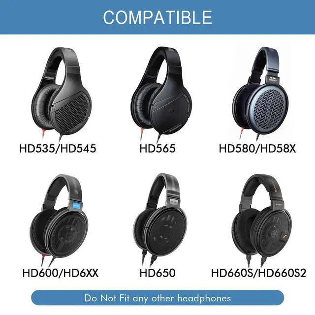 Alt view image 2 of 7 - Cooling Ear Pads for Sennheiser HD650, HD660 S, HD660S2, HD600, HD6XX-Black | Also for HD58X, HD580, HD565, HD545, HD535 Headphones, Earpads Cushions with Ice Silk Fabric & High-Density Foam