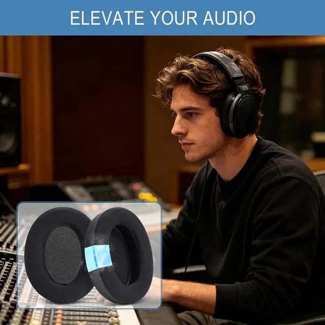 Alt view image 5 of 7 - Cooling Ear Pads for Sennheiser HD650, HD660 S, HD660S2, HD600, HD6XX-Black | Also for HD58X, HD580, HD565, HD545, HD535 Headphones, Earpads Cushions with Ice Silk Fabric & High-Density Foam