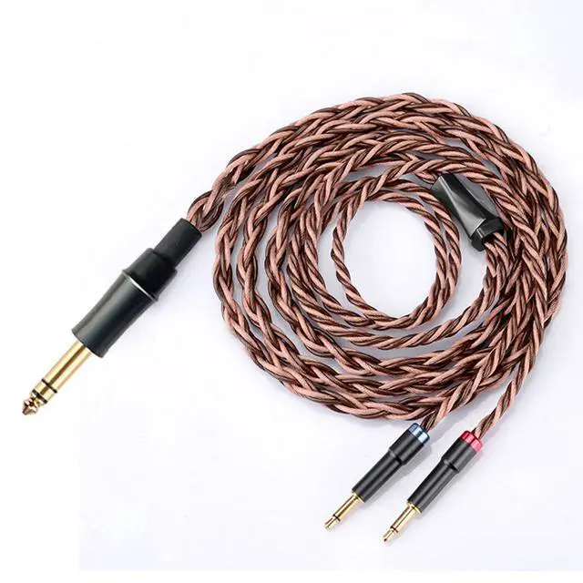 Alt view image 2 of 6 - 8N OCC German Copper Cable Wire Compatible with MEZE Audio 109 Pro 105 AER Hifiman HE560 HE4XX HE-350 Sony MDR Z1R MDR Z7M2 Earbuds 6.35mm Connector 6.5ft