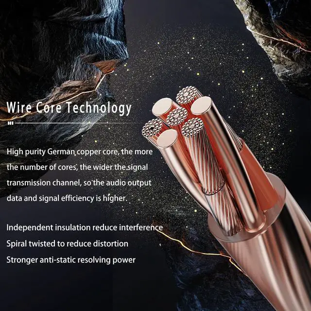 Alt view image 4 of 6 - 8N OCC German Copper Cable Wire Compatible with MEZE Audio 109 Pro 105 AER Hifiman HE560 HE4XX HE-350 Sony MDR Z1R MDR Z7M2 Earbuds 6.35mm Connector 6.5ft
