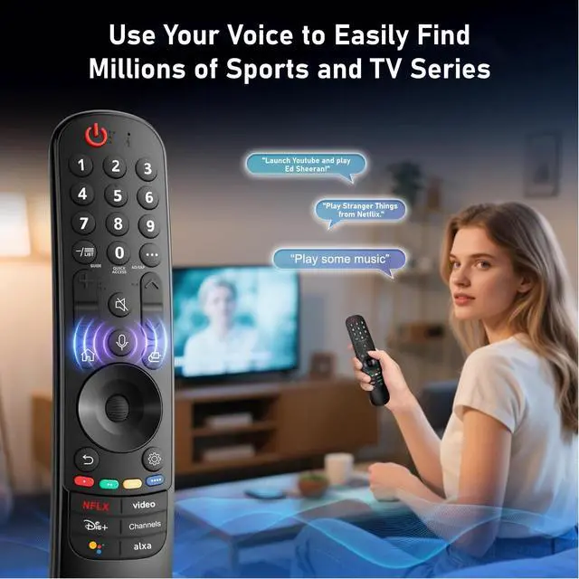 Alt view image 5 of 6 - for LG TV Remote Replacement, for All 2019-2025 LG Remote Control for Smart TVs, for LG Magic Remote MR20/21/22/23/24GA with Voice and Pointer Function