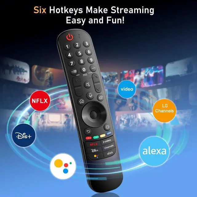 Alt view image 4 of 6 - for LG TV Remote Replacement, for All 2019-2025 LG Remote Control for Smart TVs, for LG Magic Remote MR20/21/22/23/24GA with Voice and Pointer Function