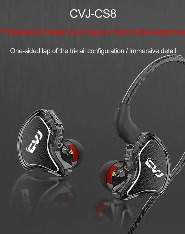 Alt view image 2 of 7 - CVJ CS8 in Ear Monitors, 3BA 1DD Hybrid Drivers Reference Grade in Ear Earphone,10mm Beryllium-Coated Dynamic Driver IEMs in-Ear Earbuds with Detachable 2pin 0.78 Cable (Blue No Mic)