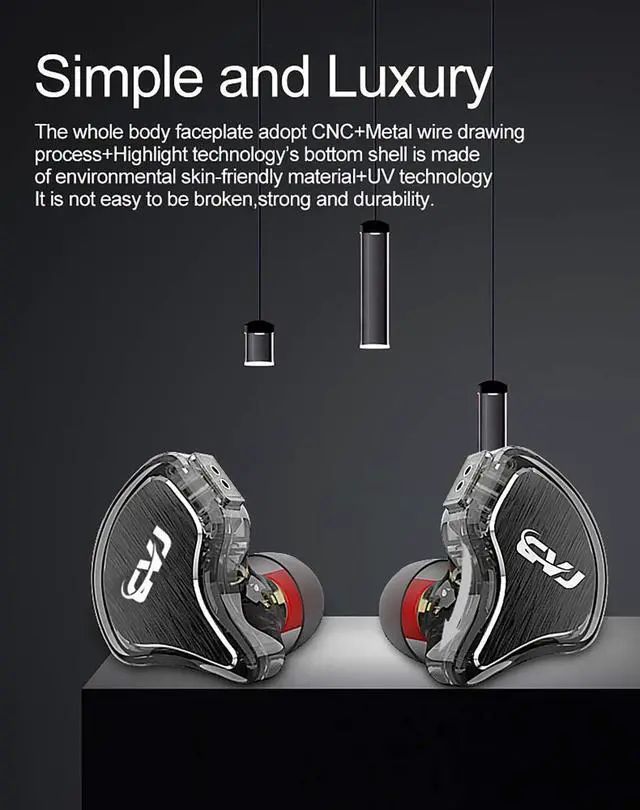 Alt view image 3 of 7 - CVJ CS8 in Ear Monitors, 3BA 1DD Hybrid Drivers Reference Grade in Ear Earphone,10mm Beryllium-Coated Dynamic Driver IEMs in-Ear Earbuds with Detachable 2pin 0.78 Cable (Blue No Mic)