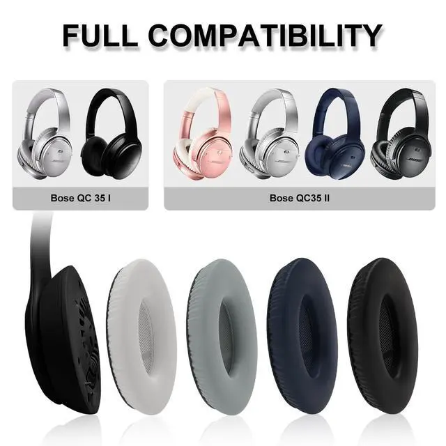 Alt view image 2 of 6 - Replacement Ear Pads for Bose QC35 & QC35ii Headphone, Black | Compatible with Bose QuietComfort 35, QuietComfort 35II, QC45, QC Headphones