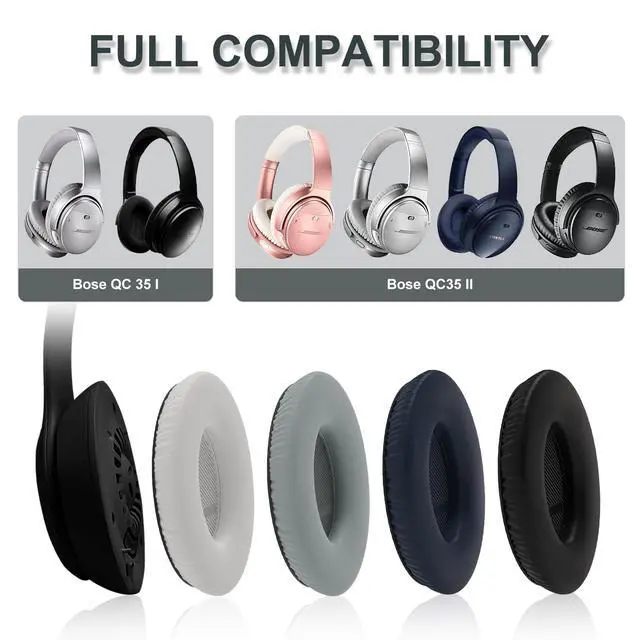 Alt view image 2 of 6 - Replacement Ear Pads for Bose QC35 & QC35ii Headphone, Grey | Compatible with Bose QuietComfort 35, QuietComfort 35II, QC45, QC Headphones