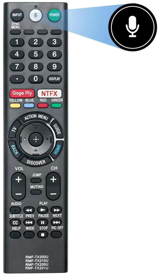 Alt view image 6 of 7 - RMF-TX300U RMF-TX200U Replaced Voice Remote Control Compatible with Sony TV | XBR-55A1E XBR-65A1E XBR-77A1E XBR-75X940E XBR-55X930E XBR-65X930E XBR-49X900E XBR-55X900E XBR-65X900E XBR-75X900E