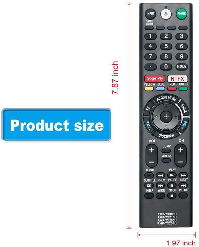 Alt view image 5 of 7 - RMF-TX300U RMF-TX200U Replaced Voice Remote Control Compatible with Sony TV | XBR-55A1E XBR-65A1E XBR-77A1E XBR-75X940E XBR-55X930E XBR-65X930E XBR-49X900E XBR-55X900E XBR-65X900E XBR-75X900E