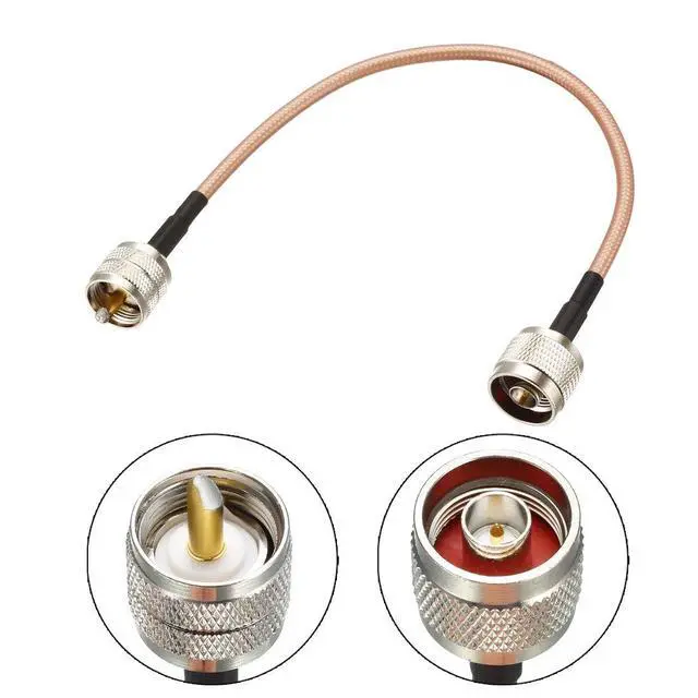 Alt view image 2 of 4 - UHF (PL259) Male to N-Type Male Antenna Cable RG400 Coax Cable 0.3Meter/1Ft