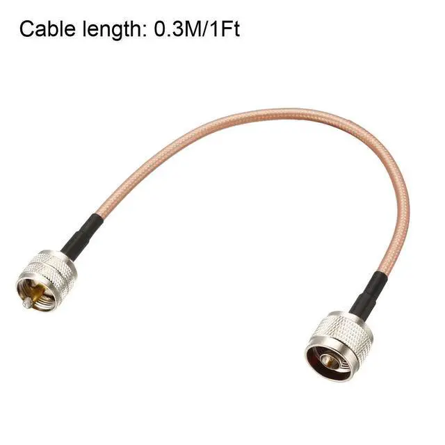 Alt view image 4 of 4 - UHF (PL259) Male to N-Type Male Antenna Cable RG400 Coax Cable 0.3Meter/1Ft