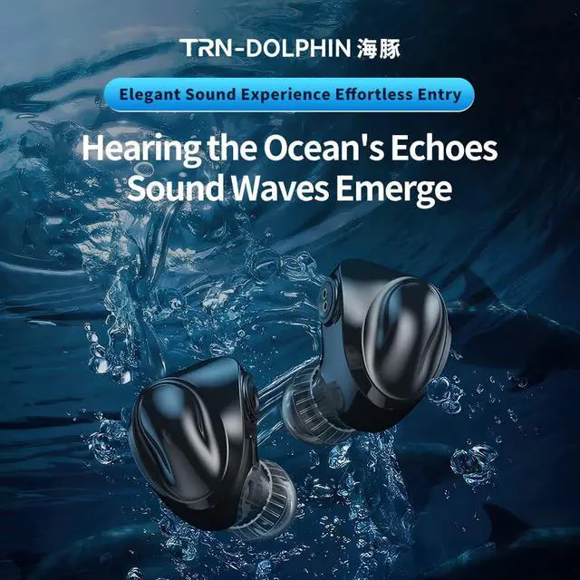 Alt view image 6 of 7 - TRN Dolphin In-Ear Monitor Earphones, 10mm Dual Magnetic Dynamic Driver, LCP Diaphragm IEM Headphones, Detachable 0.78mm 2-Pin Cable, HiFi Wired Earbuds for Music, Studio, Gaming (Type-C, Mic)