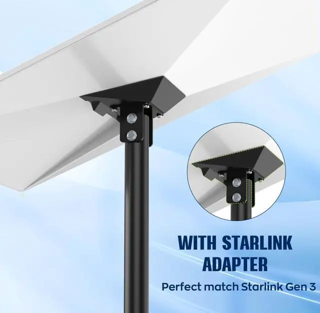 Alt view image 4 of 7 - 7.5FT Starlink Mount Kit for Standard 4/4X/Gen 3 for Backyard Outdoors | Starlink Gen 3 Pole Mount Kit, 7.5FT Starlink Ground Pole Mount Gen 3 with Pipe Adapter, Starlink Mounting Kit