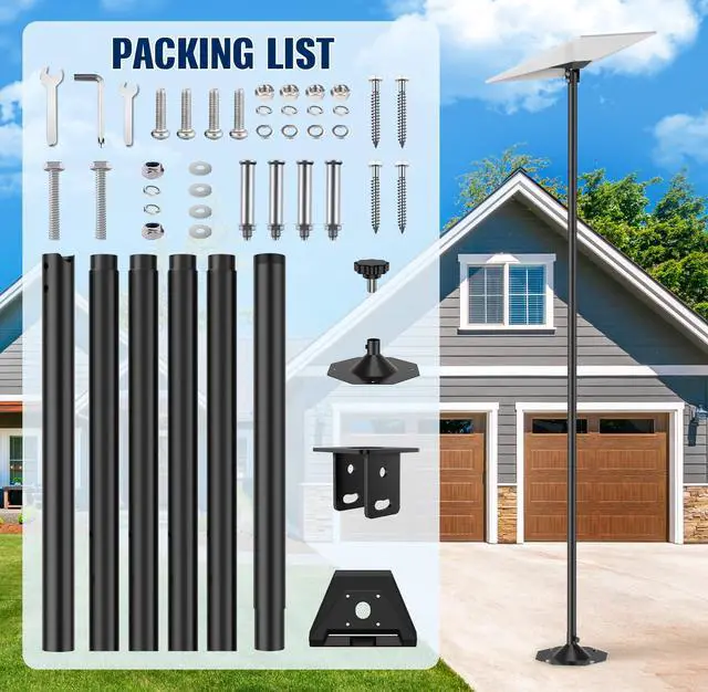 Alt view image 5 of 7 - 7.5FT Starlink Mount Kit for Standard 4/4X/Gen 3 for Backyard Outdoors | Starlink Gen 3 Pole Mount Kit, 7.5FT Starlink Ground Pole Mount Gen 3 with Pipe Adapter, Starlink Mounting Kit