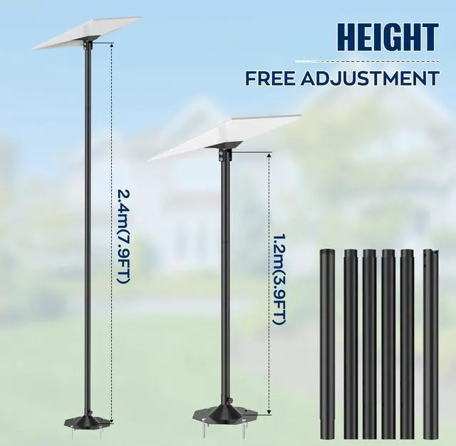 Alt view image 6 of 7 - 7.5FT Starlink Mount Kit for Standard 4/4X/Gen 3 for Backyard Outdoors | Starlink Gen 3 Pole Mount Kit, 7.5FT Starlink Ground Pole Mount Gen 3 with Pipe Adapter, Starlink Mounting Kit