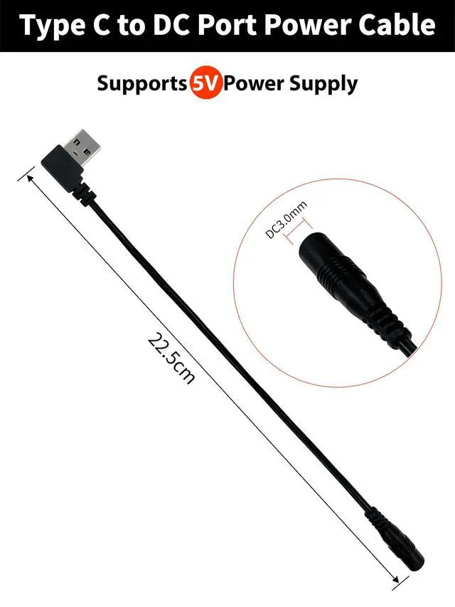 Alt view image 3 of 5 - 2pcs Short USB Cables, USB Cable Detachable Power Cord for Heated Clothes/Jacket/Vest/Sweater/Thermal Underwear Portable 5V Power Wire