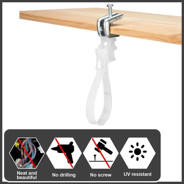 Alt view image 3 of 6 - 50 Pcs 2" Loop Cable Hangers, UV Rated Loop Cable Rings Hooks Holders for Beam Clamps Communications Wire Support Management