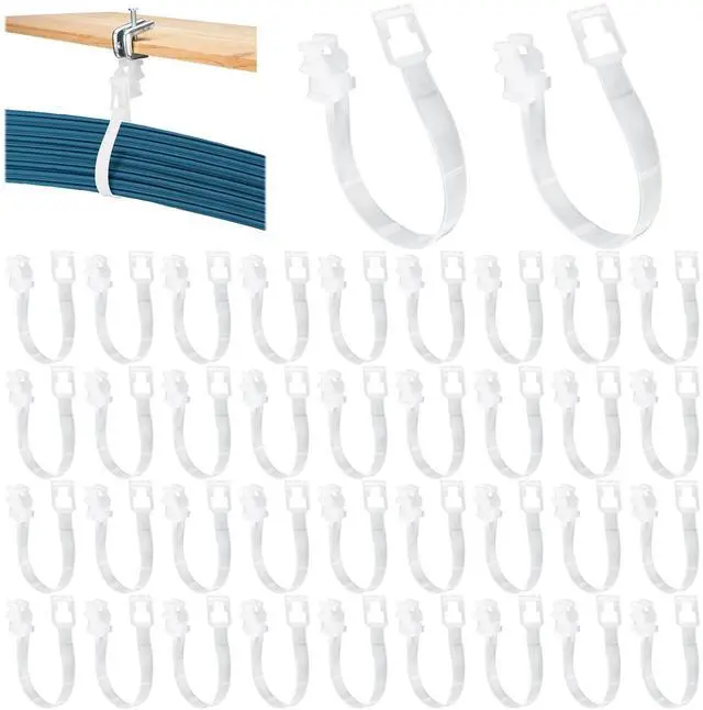 Main image of 50 Pcs 2" Loop Cable Hangers, UV Rated Loop Cable Rings Hooks Holders for Beam Clamps Communications Wire Support Management