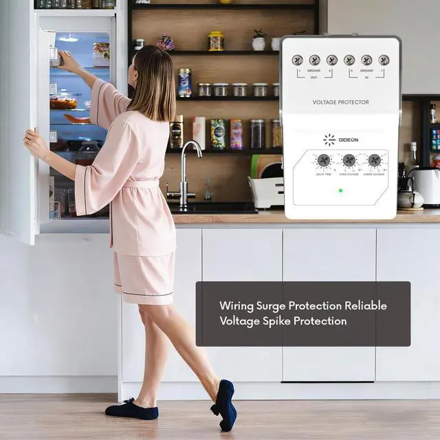 Alt view image 2 of 6 - Wiring Heavy Duty Surge Protector for Air Conditioning Inverter Mini Split, 2100J Adjustable Voltage & Delay Time, Protects Against Brownouts and Spikes for Refrigerator, 220V 30A 6600W