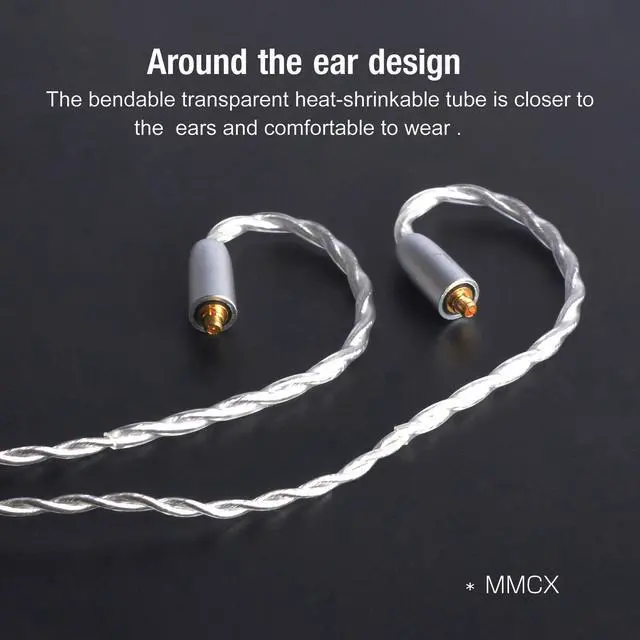 Alt view image 5 of 6 - Earphone Upgrade Cable,MMCX Earbuds Replacement Cord,4 Cores OFC Silver Plated Earphones Audio Adapter with Mic for Shure SE215 SE315 SE535 (mmcx,Sliver,Mic)