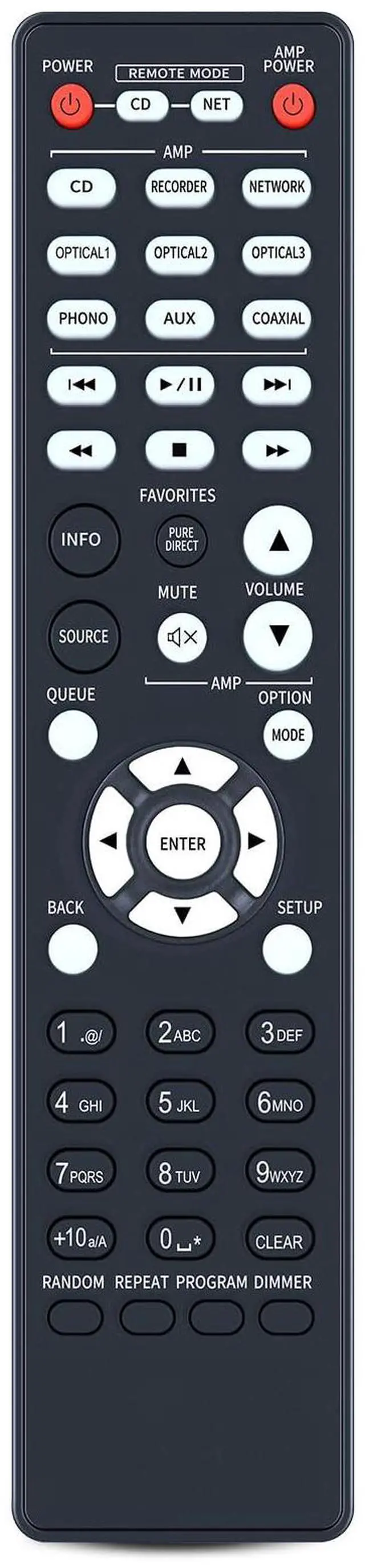 Main image of RC-1223 Remote for Denon PMA-800NE/DCD-800NE/PMA-800PS Amplifiers | Easy pairing,Responsive control,for PMA-800BL