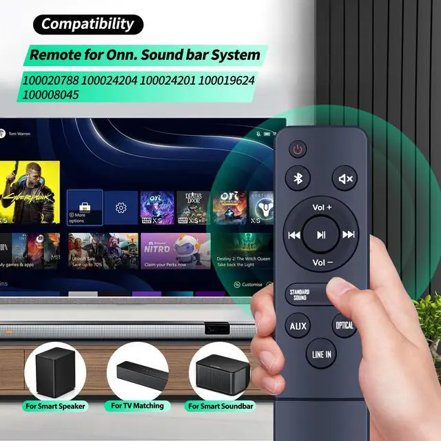 Alt view image 2 of 7 - Replacement Remote Control for Onn Soundbar 100020788, 100024204 | For Onn 100020788, 100024204, 100024201, 100019624, 100008045 Replacement Soundbar Remote Control