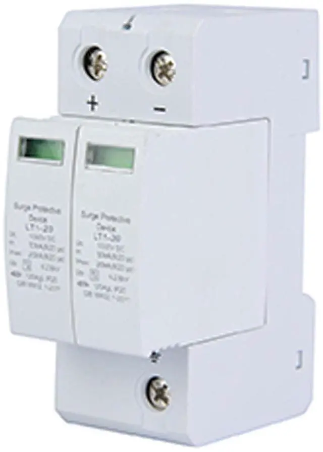 Main image of Dc Solar Surge Protector, 2P 20KA Voltage Surge Protector Surge Protective Device DC Photovoltaic Lightning Protector Low-Voltage Arrester Solar PV Lightning Arrester Device for Home