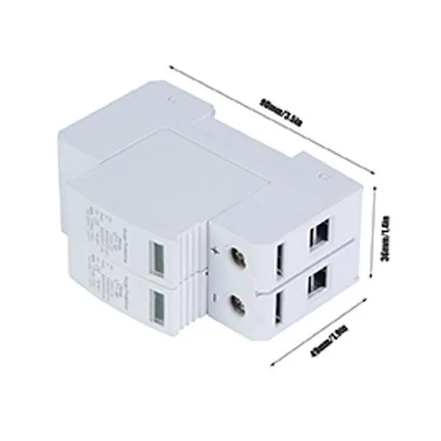 Alt view image 2 of 7 - Dc Solar Surge Protector, 2P 20KA Voltage Surge Protector Surge Protective Device DC Photovoltaic Lightning Protector Low-Voltage Arrester Solar PV Lightning Arrester Device for Home