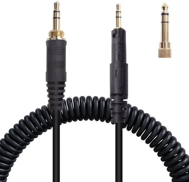 Main image of ATH-M50x Replacement Cable, Audio Cable Compatible with Audio Technica ATH-M50xATH-M40xATH-M70xATH-M60x Coiled AUX Headphone Extension Cable with 6.35mm(1/4") Adapter(4ft extends to 10ft)