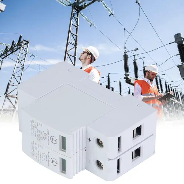 Alt view image 3 of 7 - 2P Surge Arrester Device, Protective Device DC Photovoltaic Protector Low-Voltage Arrester DC Protector Breaker for Home(2P40KA)