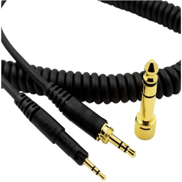 Alt view image 6 of 6 - ATH-M50x Replacement Cable, Audio Cable Compatible with Audio Technica ATH-M50xATH-M40xATH-M70xATH-M60x Coiled AUX Headphone Extension Cable with 6.35mm(1/4") Adapter(4ft extends to 10ft)