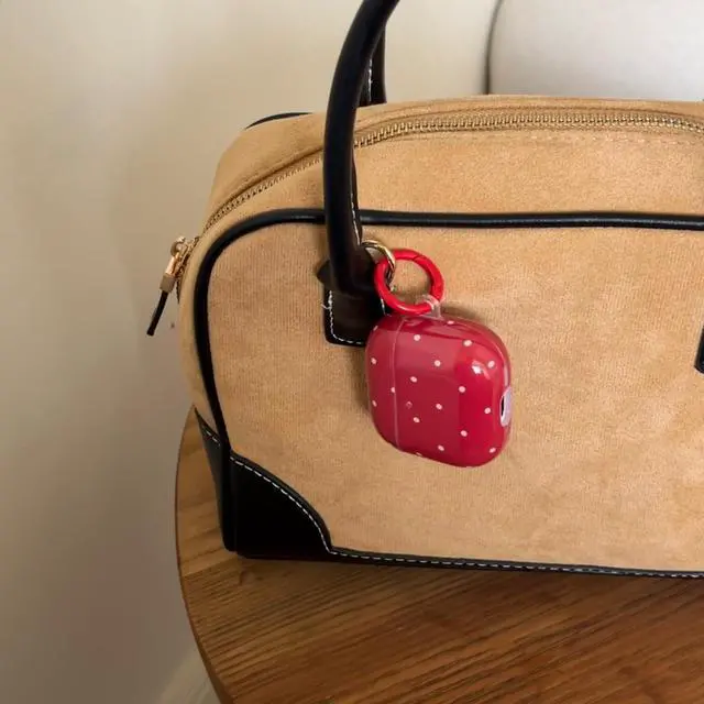 Alt view image 3 of 6 - White Polka Dot Red Case with Lock for Airpods Pro 2 Gen,Vintage Aesthetic Pattern Stylish Luxury Trendy Retro Girls Women Protective Cover for Airpod Pro 2 Genetatio