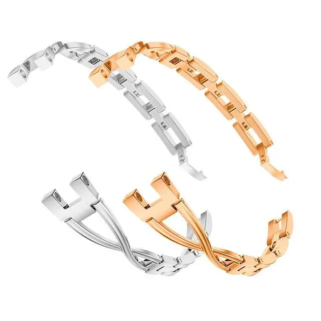 Alt view image 2 of 2 - Stainless Steel Straps Compatible with Lily Smartwatch Replacement Band X-style Dressy Accessories Wristband for Women