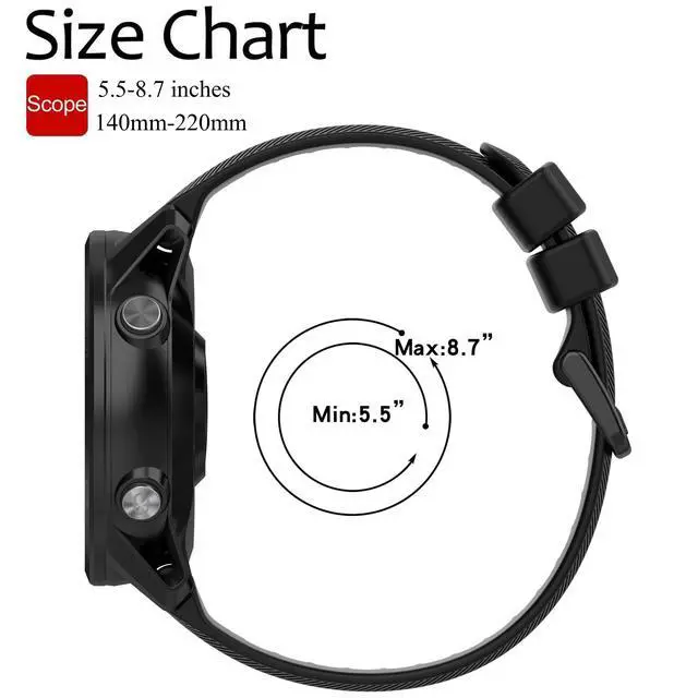 Alt view image 4 of 7 - Band for Garmin Forerunner 955, Soft Silicone Replacement Band for Garmin Forerunner 955 Solar (No Tracker, Replacement Bands Only)