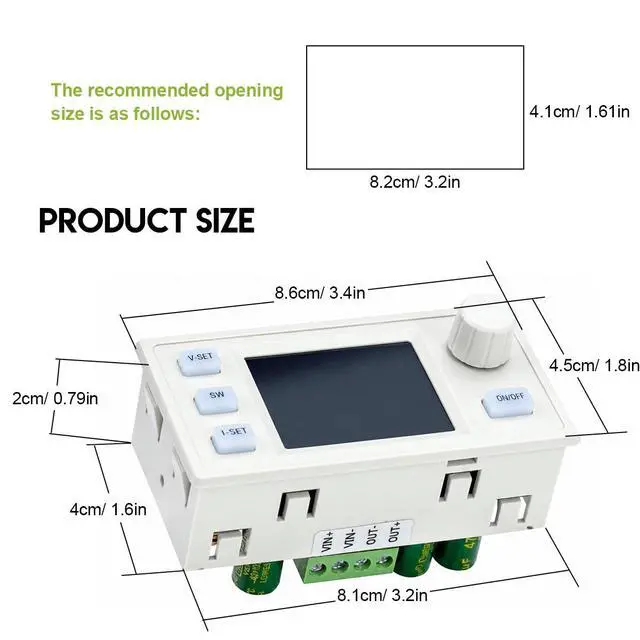 Alt view image 6 of 7 - 60W DC Boost Buck Converter, CC CV CP Solar Charging Power Module | 5A Adjustable DC-DC Voltage Regulator for Solar Panel Lab Power Supply DIY, 6-36V to 0-36V with MPPT Solar Charging