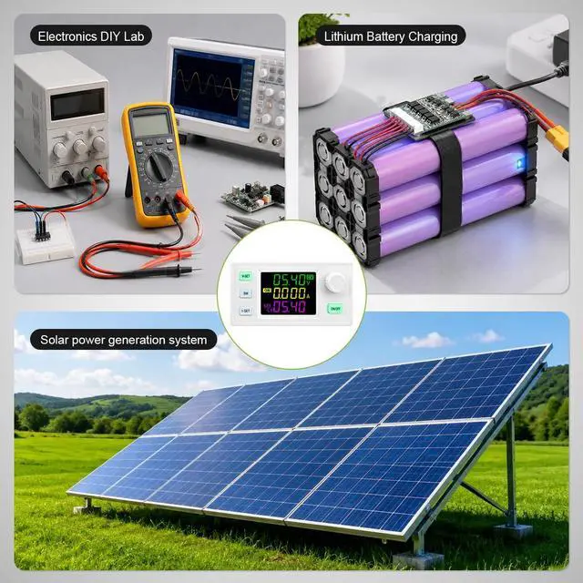 Alt view image 5 of 7 - 60W DC Boost Buck Converter, CC CV CP Solar Charging Power Module | 5A Adjustable DC-DC Voltage Regulator for Solar Panel Lab Power Supply DIY, 6-36V to 0-36V with MPPT Solar Charging