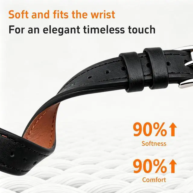 Alt view image 3 of 7 - Harakiri Leather Bands Compatible with Garmin Lily 2 | Quick Release Replacement Adjustable Wristband for Lily 2 Classic/Active Smart Watch Accessory Thin Watch Wristband for Women