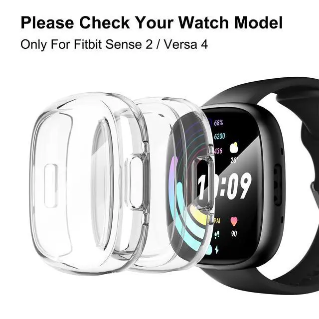 Alt view image 2 of 6 - 5-Pack TPU Case for Fitbit Sense 2/Versa 4, Multi-Color | All-Around TPU Screen Protector Bumper Cover, Anti-Scratch, Slim Protective Shell, For Men Women