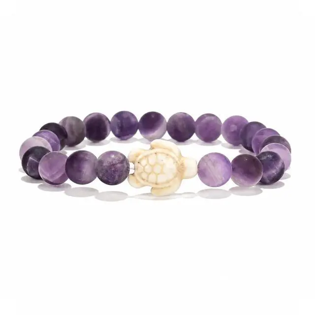 Main image of Sea Turtle Tracking Bracelet Amethyst, helps save sea turtles, one size fits most Men and Women