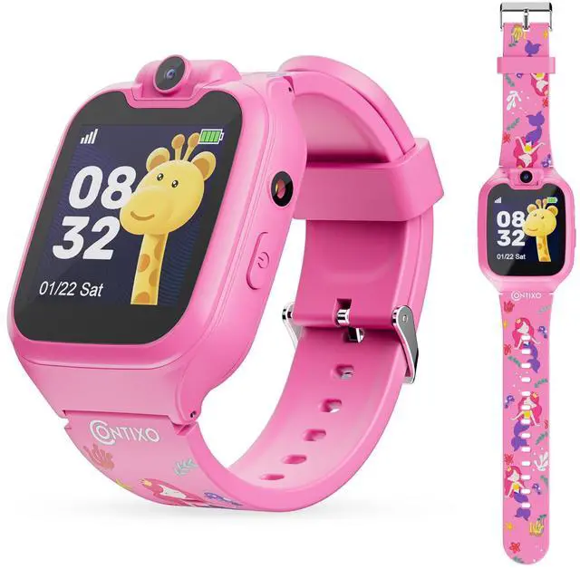 Main image of KW01 Smart Watches for Kids, Pink 1.54" HD Touch Screen Educational Smartwatch Toy with Games Camera Video Recorder Calculator Flashlight Music Player Gift for 3-12 Years Old Boys Girls