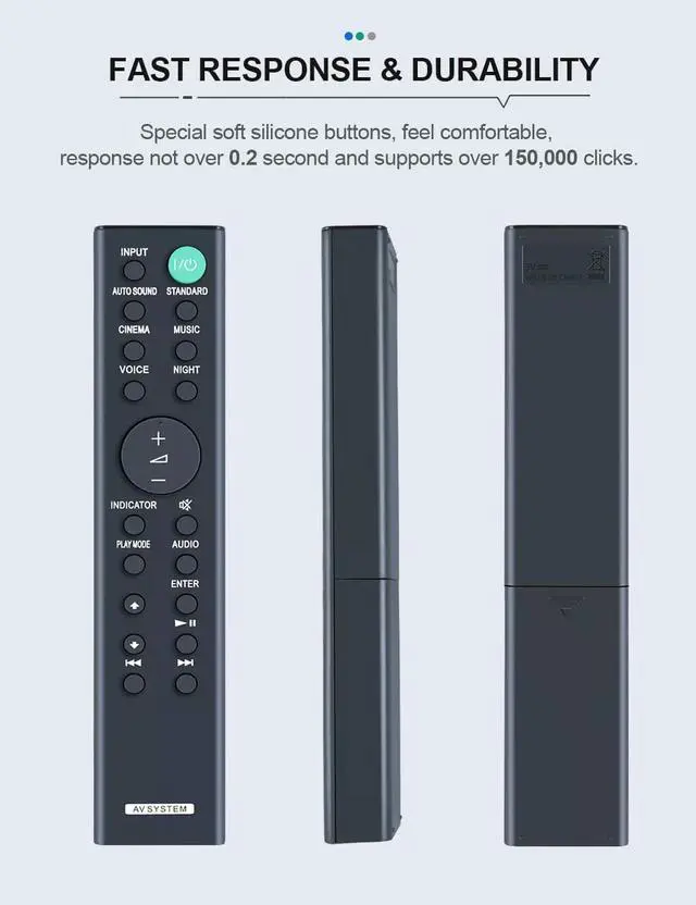 Alt view image 6 of 7 - Replacement Remote Control for Sony HT-S100F HT-SF200 HT-SF150 Soundbar