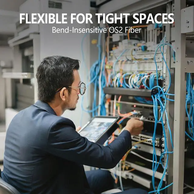 Alt view image 4 of 7 - 65FT LC to ST Fiber Patch Cable OM1, Multimode Duplex Jumper Cord | Long-reach solution for cross-room networking. Bridge LC SFP to legacy ST devices. Low loss, LSZH Orange for Enterprise IT